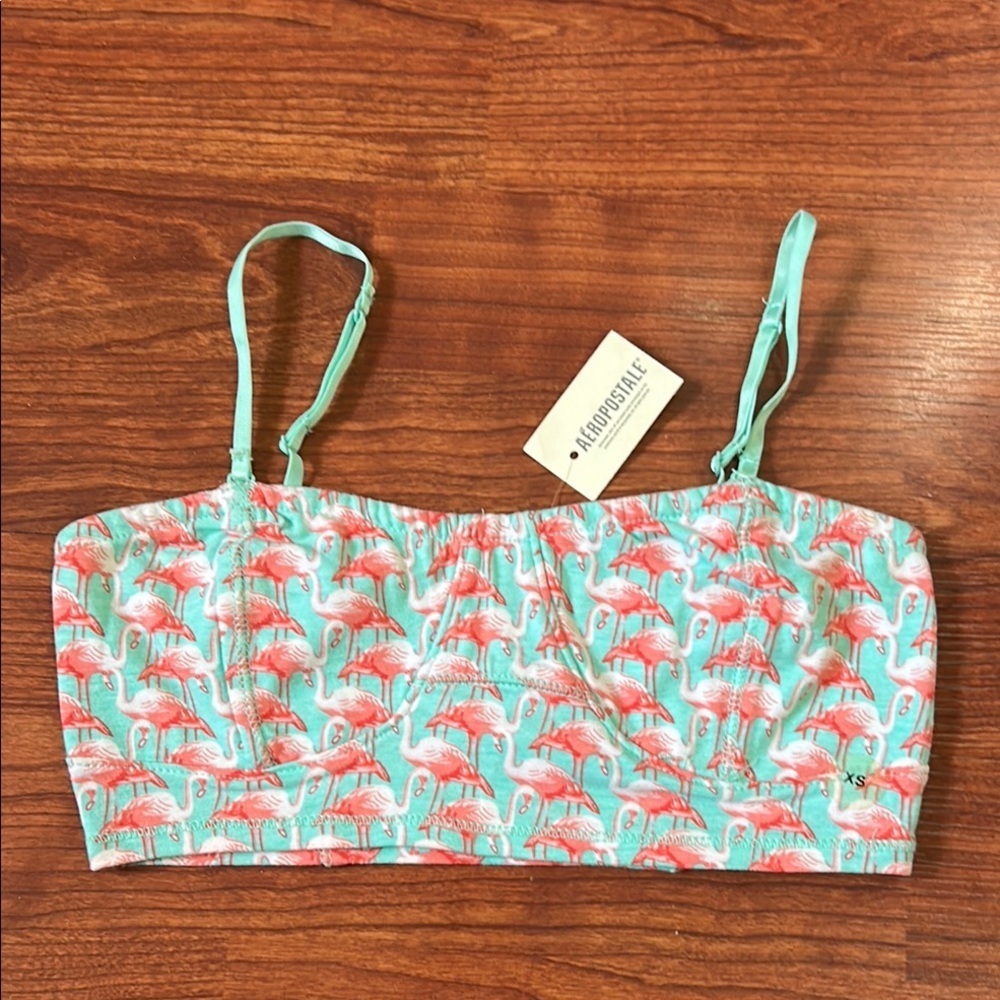 Aeropostale Flamingo Print Bralette XS
